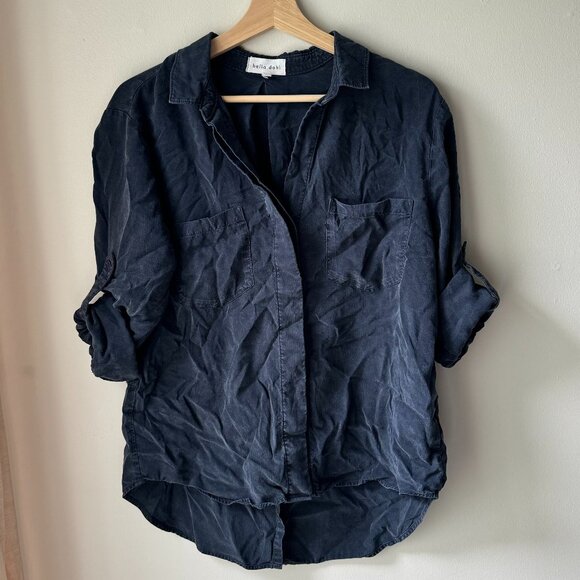 Bella Dahl Split Back Button Down - 100% Tencel - Navy Blue - Picture 1 of 7